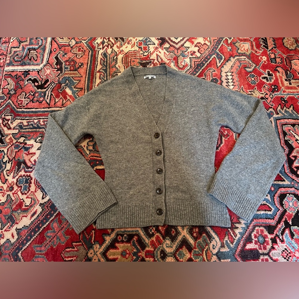 Reformation Gray Button-Front V-Neck Cardigan - image 9